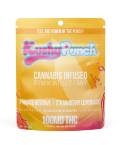 Erdbeerlimonadengeschmack 95 %+ reines THC-Destillat 100 mg THC (10 x 10 mg THC-Dosen) 100 % natürliche Farben und Aromen Kalorienarm, zuckerarm, keine Nüsse, keine Milchprodukte, kein Gluten, kein Fett