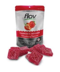 Mit Cannabisgeschmack angereicherte Erdbeerquadrate 300 mg